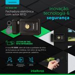 Fechadura-Eletrica-de-Sobrepor-com-Leitor-de-Tag-RFID-3000-MF-Preta