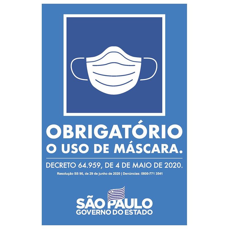 Placa-em-Poliestireno-20x30cm---Obrigatorio-Uso-de-Mascara-Governo-SP