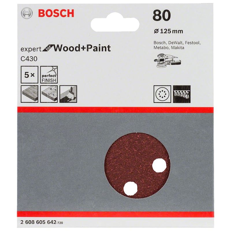 Disco-de-Lixa-5--125mm-com-Velcro-Grao-80-5pcs-Bosch