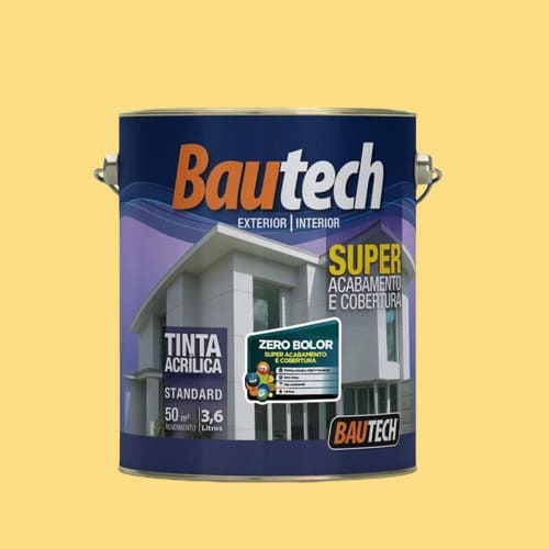 Tinta-Standard-Acrilica-Fosco-Zero-Bolor-Amarelo-Canario-36L-Bautech