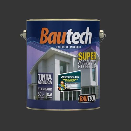 Tinta-Standard-Acrilica-Fosco-Zero-Bolor-Preto-36L-Bautech