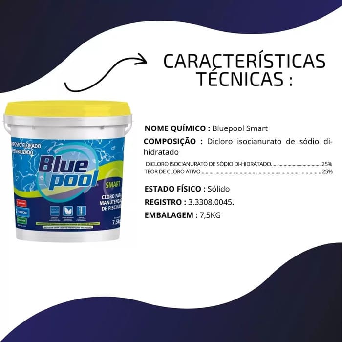 Cloro-Granulado-Estabilizado-Balde-75kg-Multiacao-3x1-Smart-BluePool