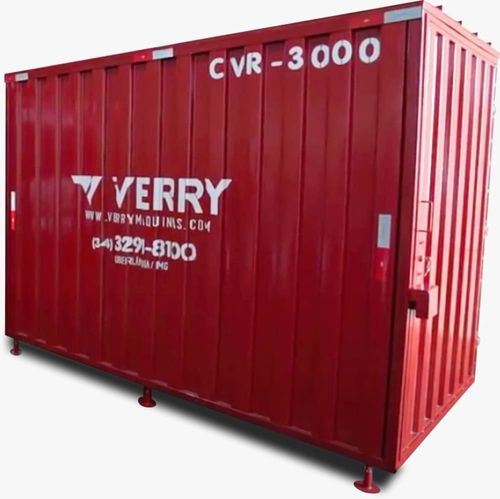 Container para Obras CVR 3000 Desmontável Vermelho 3,0x1,5x2,1m