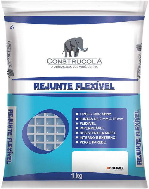 Rejunte Flexível Porcelanato Cinza 1kg Construcola