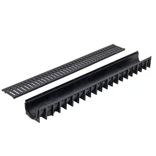 Canal e Grelha Polipropileno Easydrain H100 A15 Preto 12x9,2x100cm Aco