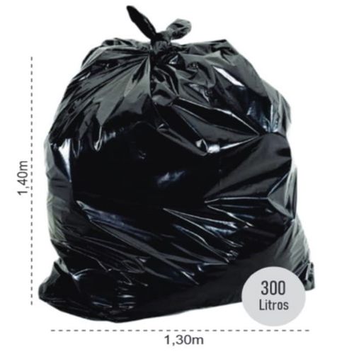 Saco de Lixo Reforçado Preto 300L com 50 un Brasilbag