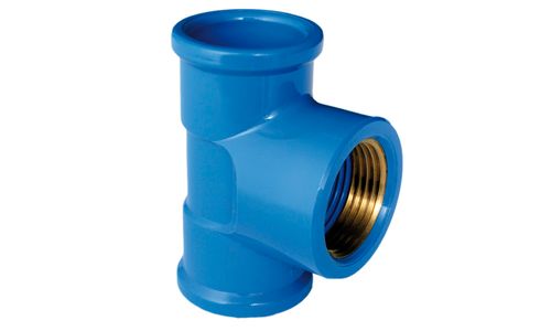 Te Soldável com Bucha de Latão Azul PVC 20mm x 1/2" Plastilit