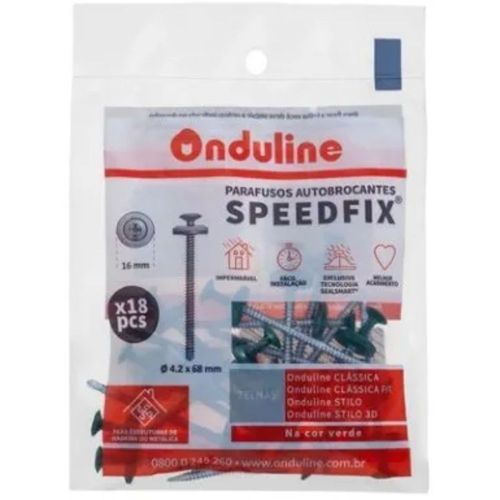 Kit Parafuso Speedfix Vermelho e Marrom Pacote 18 Unidades Onduline