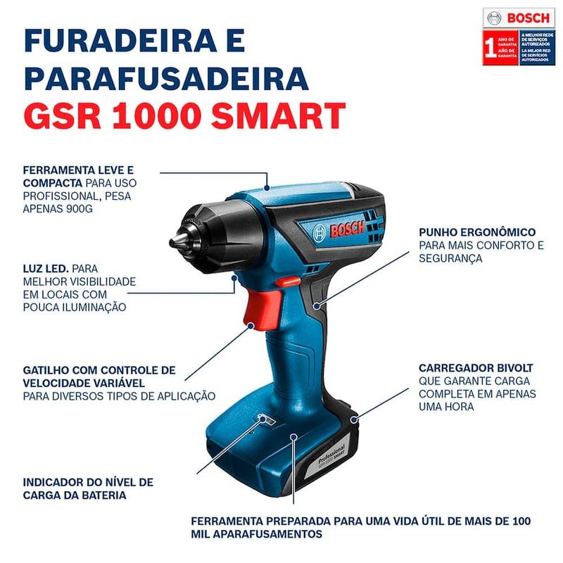 Furadeira-Parafusadeira-1-4--12V-GSR1000-Smart-c--20-Bits---Adap-Bosch