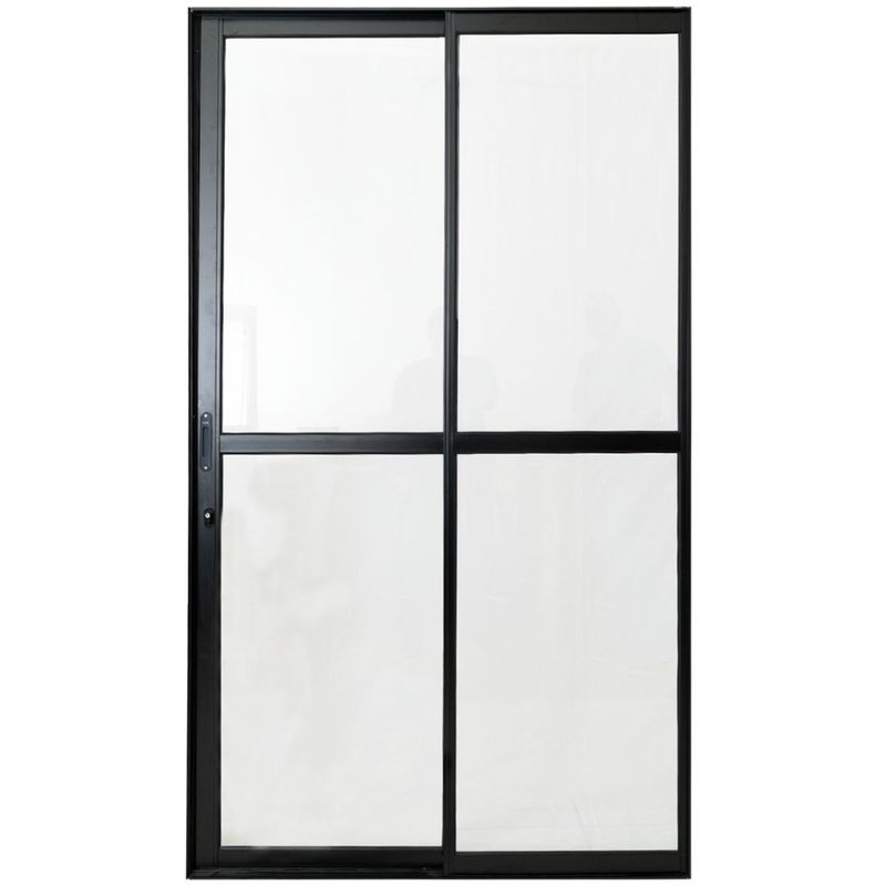 Porta-de-Correr-2-Folhas-Linha-Max-Aluminio-Preto-210x120cm