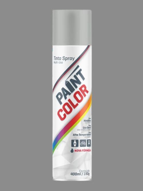 Tinta Spray Alta Temperatura Alumínio 400ml Paintcolor