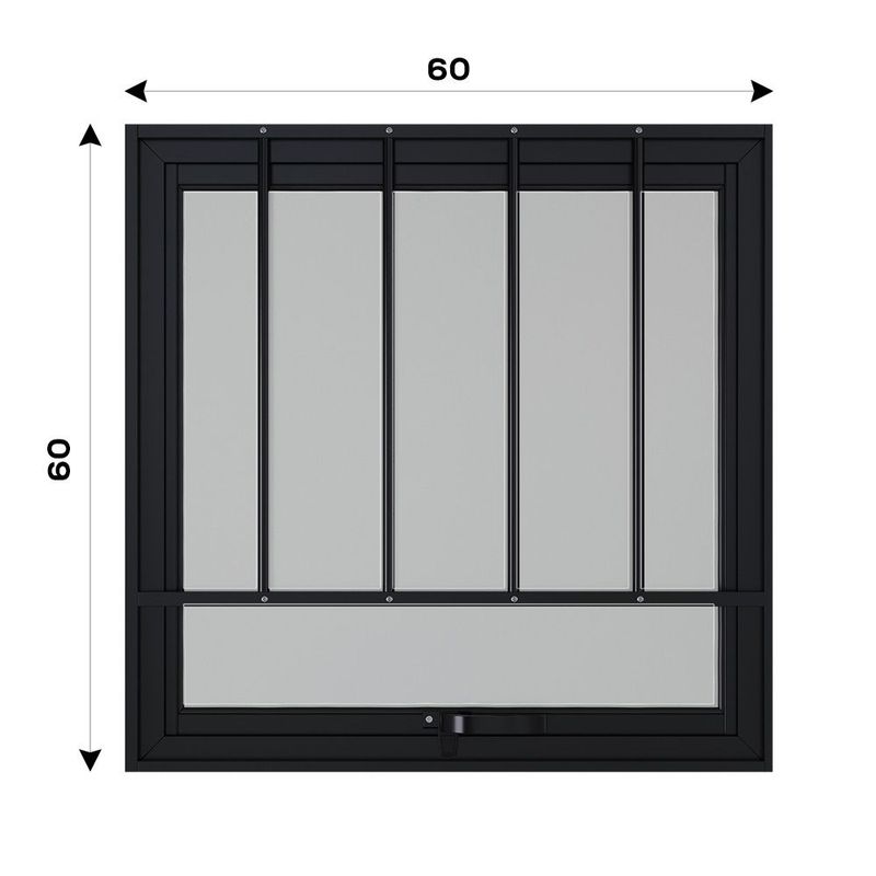 Maxim-ar-1-Secao-Vmbor-Aluminio-Preto-com-Grade-60x60cm