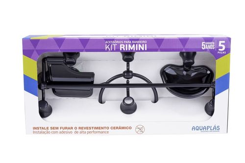 Kit Acessórios para Colar ABS Rimini com 5 peças Preto