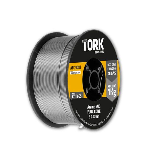 Arame de Solda MIG Sem Gás 0,8mm 1KG AWS E71T1-GS SuperTork