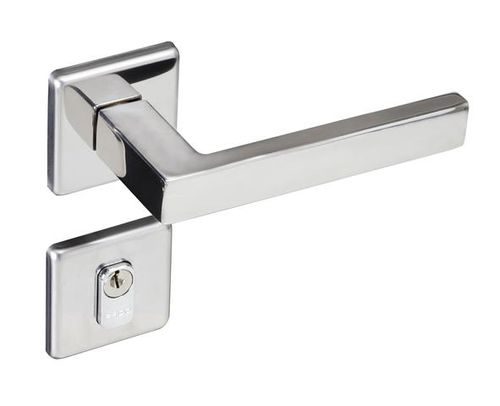 Fechadura Externa Roseta Quadrada Barra 940-90 55mm Inox Polido