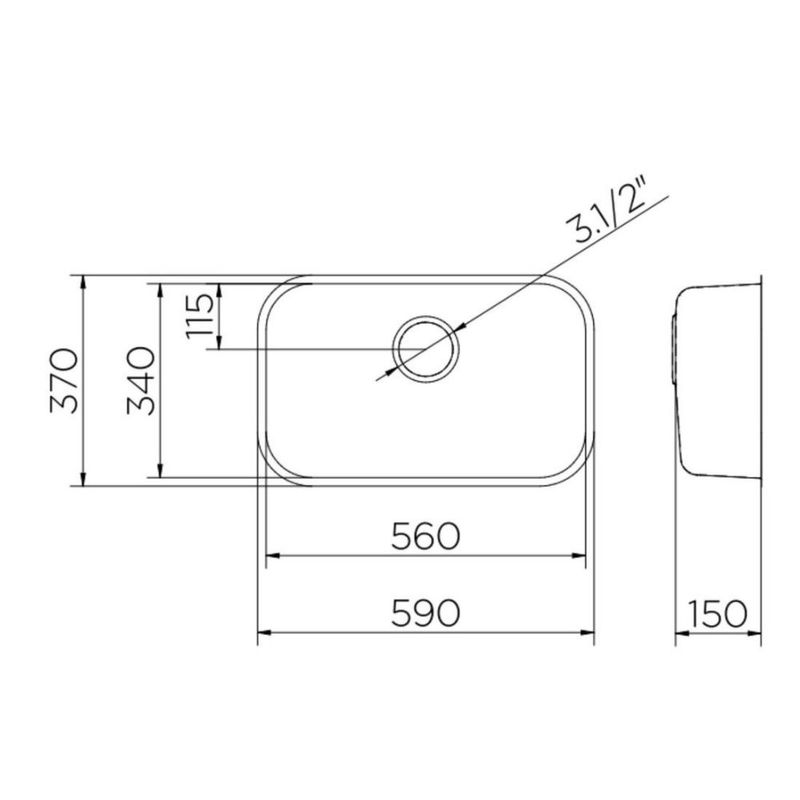 Cuba-de-Embutir-Quadrada-56x34x15cm-Aco-Inox-Docol-N2-Polido