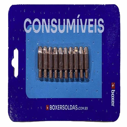 Bico de contato  0,8mm M6x28mm para tocha BX24 com 10 unidades Boxer