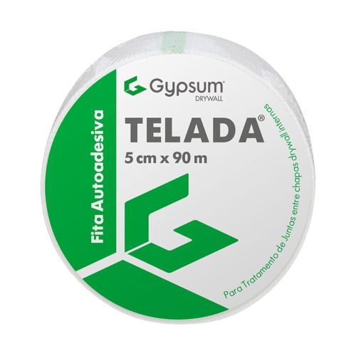 Fita Telada Fibra de Vidro para Drywall Branca 50mm 90m Gypsum