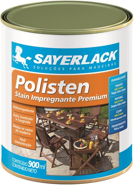 Stain Acetinado Polisten Transparente 0,9L Sayerlack