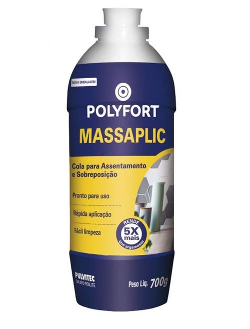 Cola para Assentamento Massaplic Polyfort Branco 700g Pulvitec