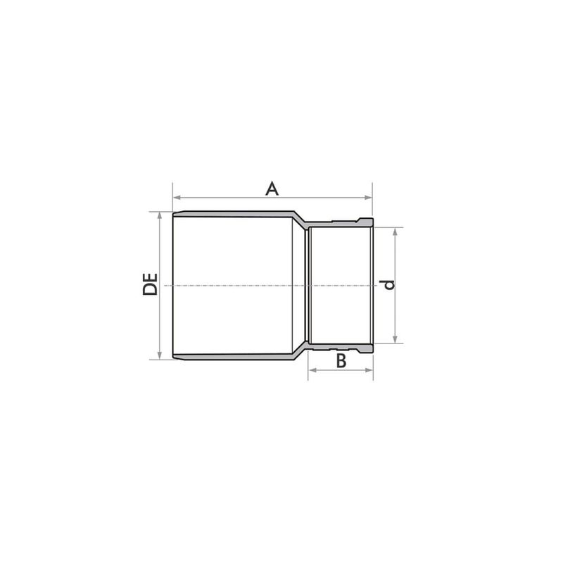 Bucha-de-Reducao-Longa-Esgoto-Serie-Normal-PVC-DN-50-x-40-Fortlev