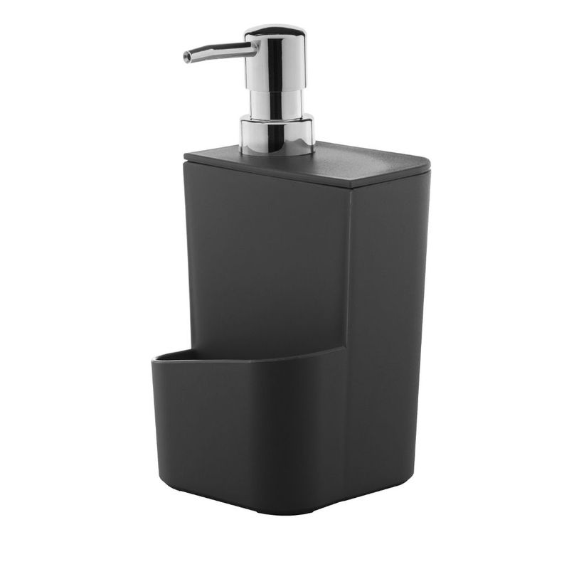 Dispenser-para-Cozinha-Detergente-e-Bucha-Preto-Fosco-650ml