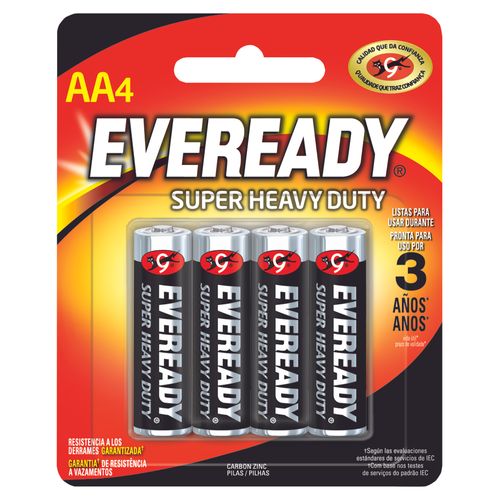 Pilha Comum Eveready Pequena AA com 4 Unidades