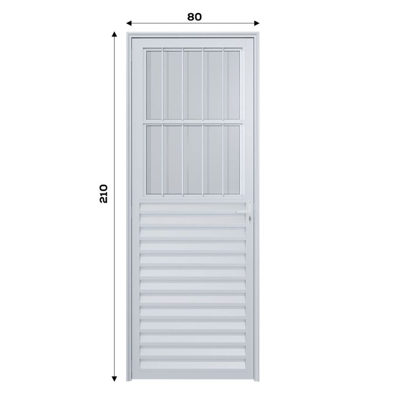 Porta-Social-com-Postigo-Vmbor-Aluminio-Branco-Esquerdo-210x80cm