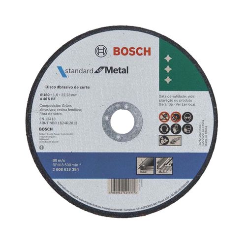 Disco de Corte para Metal 7" 180x1,6x22,23mm Bosch