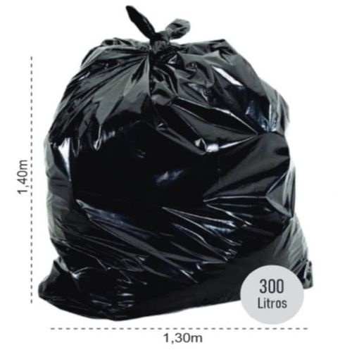 Saco de Lixo Reforçado Preto 300L com 10 un Brasilbag