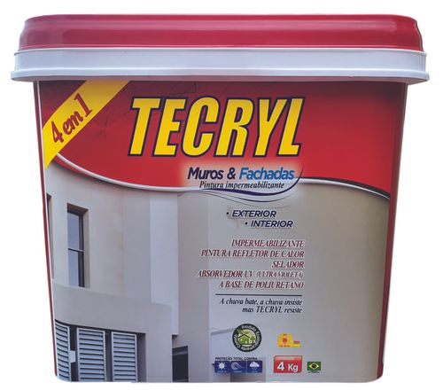 Tinta Impermeabilizante Fosco Muros & Fachadas Concreto 4Kg Tecryl