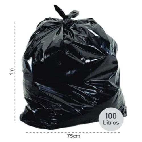 Saco de Lixo Reforçado Preto 100L com 50 un Brasilbag