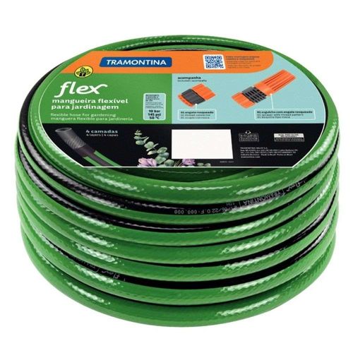 Mangueira para Jardim Flexível com Engate 4 Camadas PVC 15m Tramontina