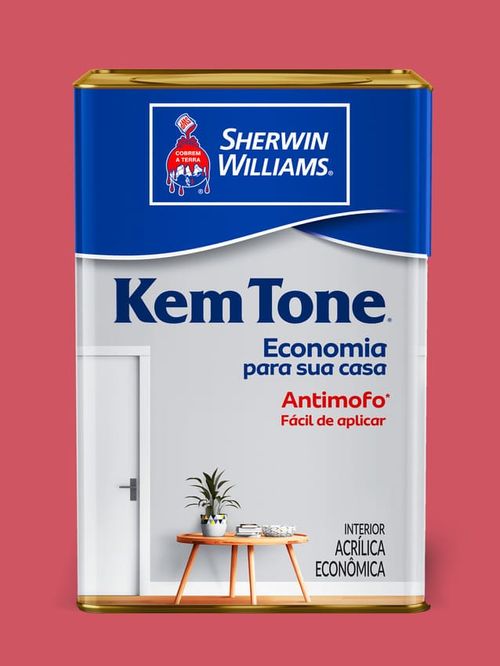 Tinta Econômica Acrílica Fosco Kemtone Vermelho Cereja 18L