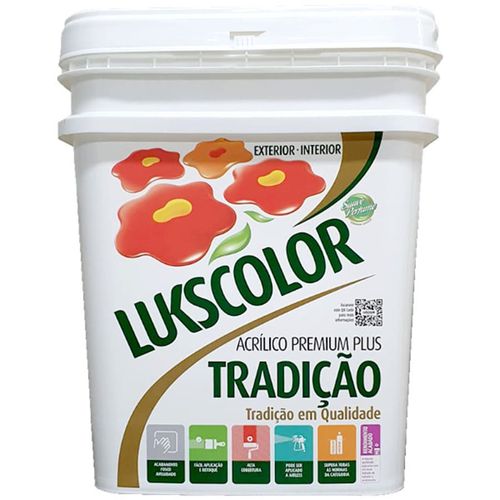 Tinta Premium Acrílica Fosco Tradição Branco 18L Lukscolor