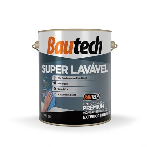 Tinta Premium Acrílica Fosco Super Lavável Conforto 3,6L Bautech