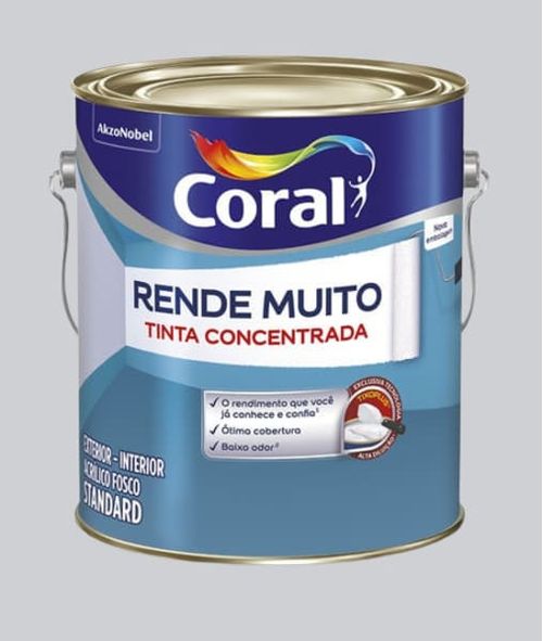 Tinta Standard Acrílica Fosco Rende Muito Cinza Alpino 3,2L Coral