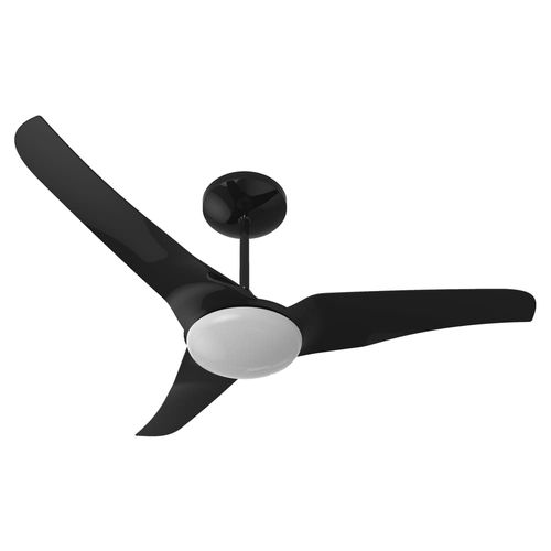 Ventilador de Teto Slim Preto LED Controle Parede 220V