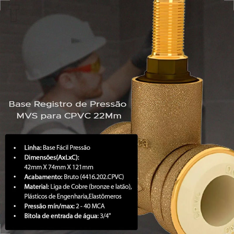 Base-para-Registro-de-Pressao-MVS-4416-para-Tubulacao-CPVC-22mm-Deca