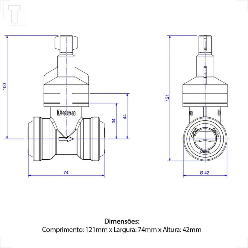 Base-para-Registro-de-Pressao-MVS-4416-para-Tubulacao-CPVC-22mm-Deca