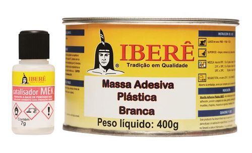 Massa Adesiva Plástica Branco 400g Ibere