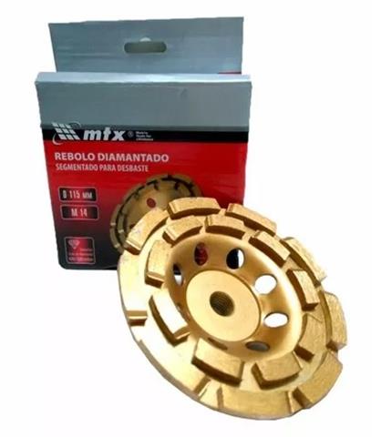 Rebolo Diamantado Segmentado 4.1/2" 115x14mm para Desbaste 729059 MTX