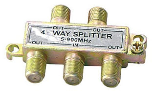 Divisor Coaxial 1:4 Corpo de Metal 5A 900MHZ 01 Peça