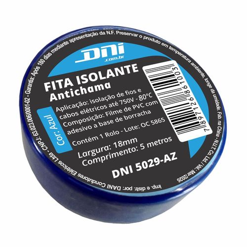 Fita Isolante Azul Dni 5 Metros