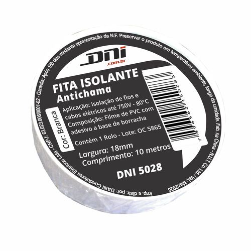 Fita Isolante Branca Dni 10 Metros