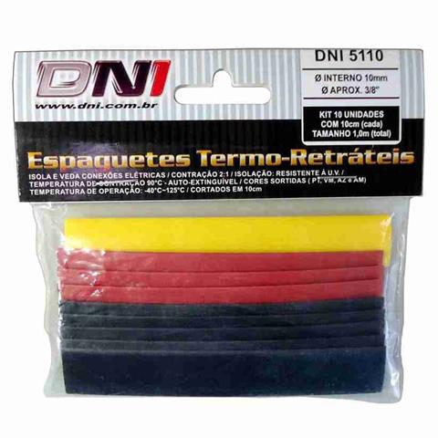 Espaguete Termo-Retrátil 10mm Dni 10 Peças