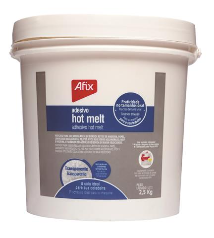 Adesivo Hot Melt Baixa Temperatura Transparente 2,5Kg Afix