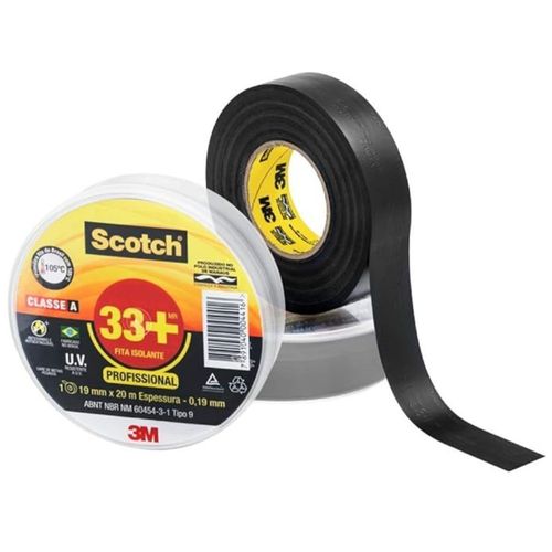 Fita Isolante Scotch 33+ 19mm 3M 20 Metros