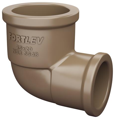 Joelho 90 Soldável Redução PVC 25mm x 20mm Fortlev