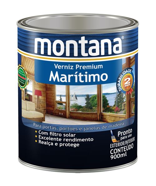 Verniz Premium Sintético Acetinado Marítimo Natural 0,9L Montana